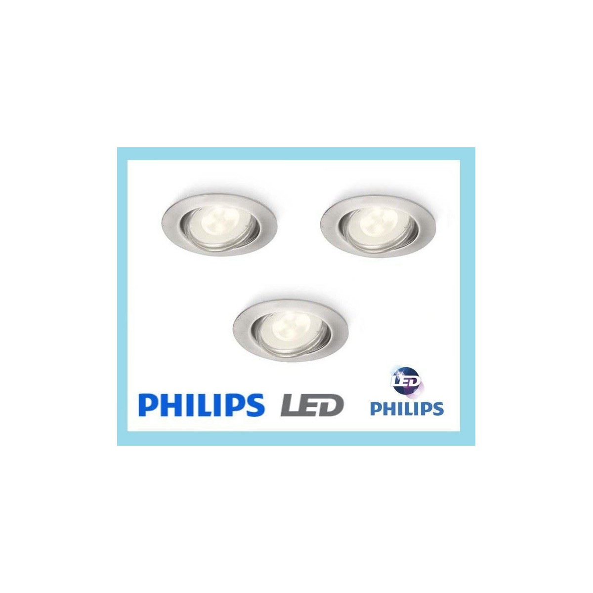 Oprawa podtynkowa Philips TAURUS 59163/17/16 LED - zestaw 3 sztuk
