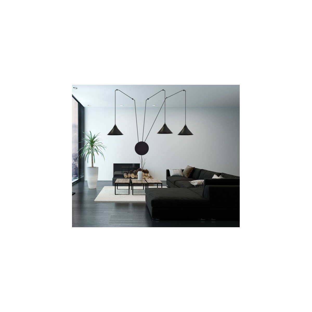 Lampa  przysufitowa Emibig ABRAMO 3 BLACK 160/3