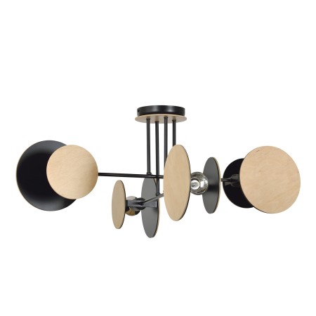 Emibig ZITA 4 BLACK 173/4 metalowo drewniana lampa