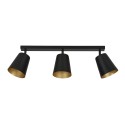 Lampa  przysufitowa Emibig PRISM 3 BLACK / GOLD 406/3