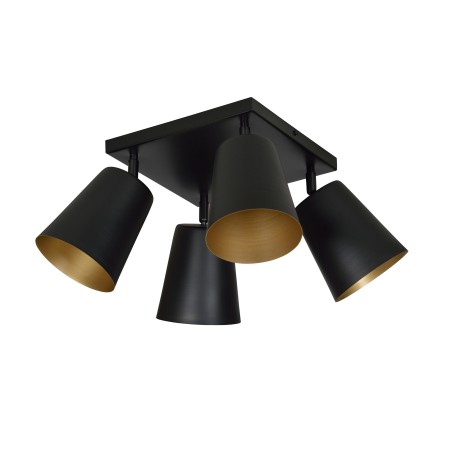 Lampa  przysufitowa Emibig PRISM 4 BLACK / GOLD 406/4