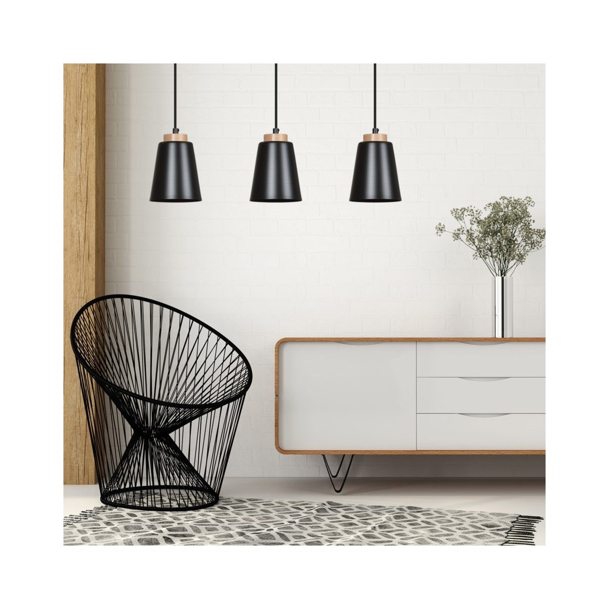 Lampa wisząca Emibig BOLERO 3 BLACK 442/3