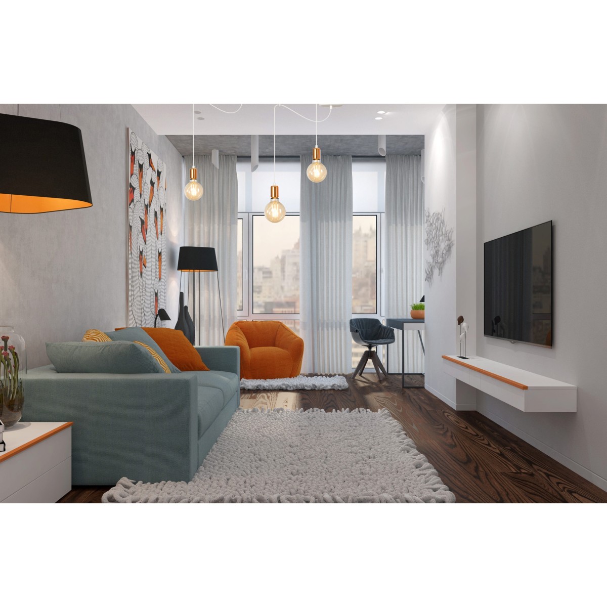 Lampa wisząca Emibig SPARK 3 WHITE 447/3