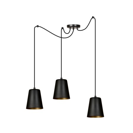 Lampa wisząca Emibig LINK 3 BLACK / GOLD 455/3