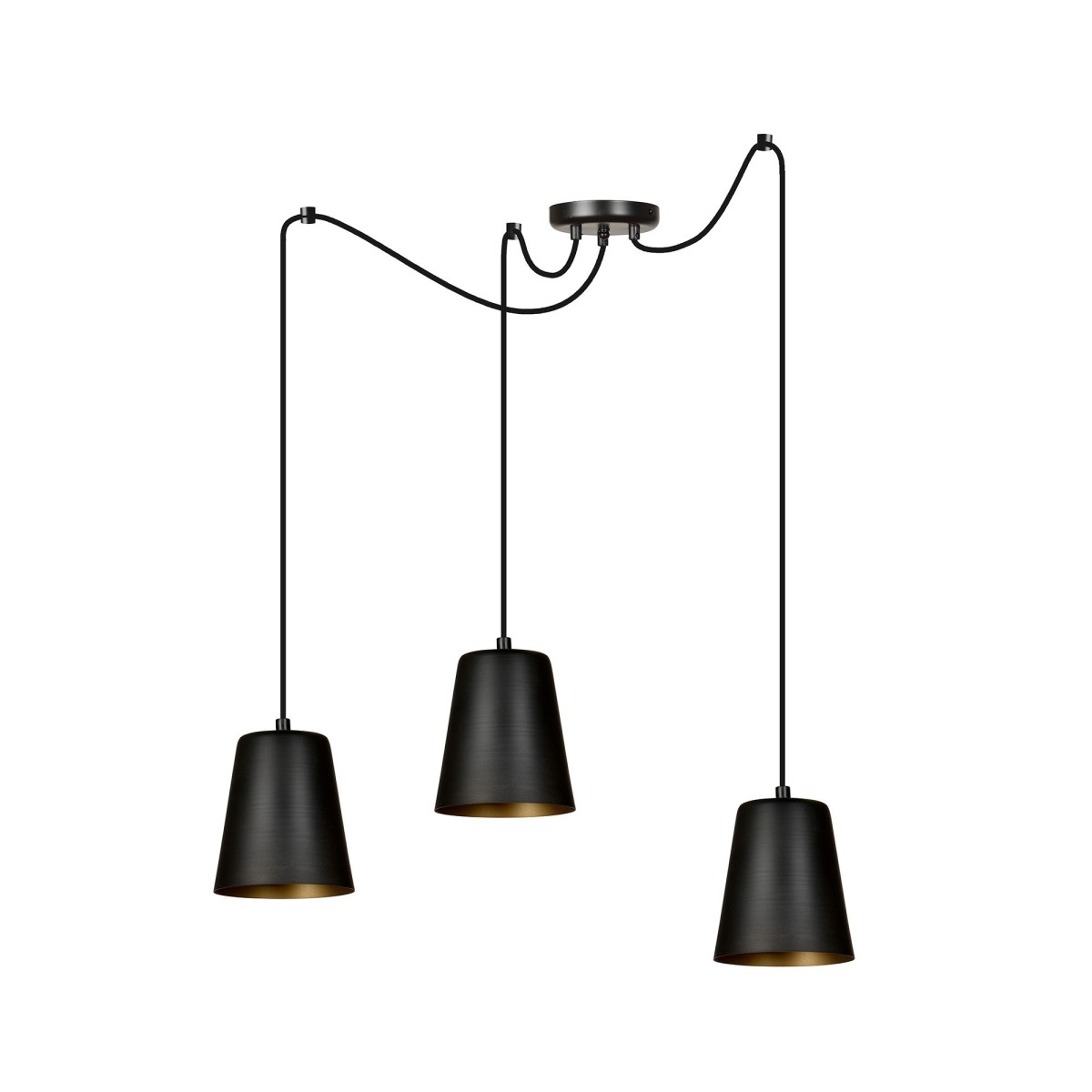 Lampa wisząca Emibig LINK 3 BLACK / GOLD 455/3