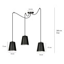 Lampa wisząca Emibig LINK 3 BLACK / GOLD 455/3