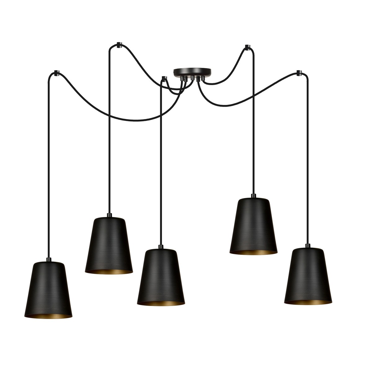 Lampa wisząca Emibig LINK 5 BLACK / GOLD 455/5