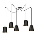 Lampa wisząca Emibig LINK 5 BLACK / GOLD 455/5