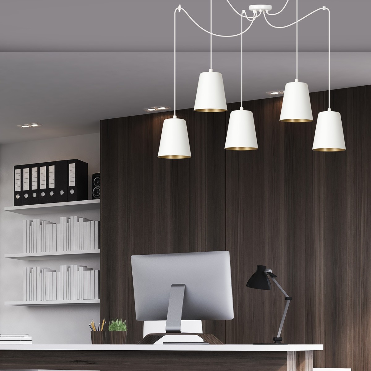 Lampa wisząca Emibig LINK 5 BLACK / GOLD 455/5