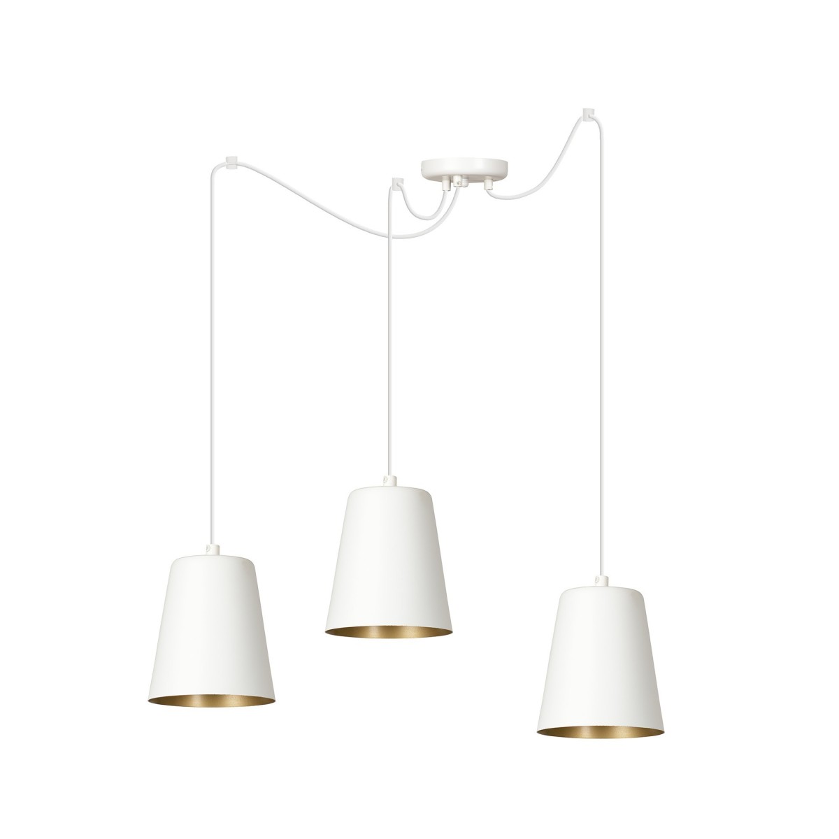Lampa wisząca Emibig LINK 3 WHITE / GOLD 456/3