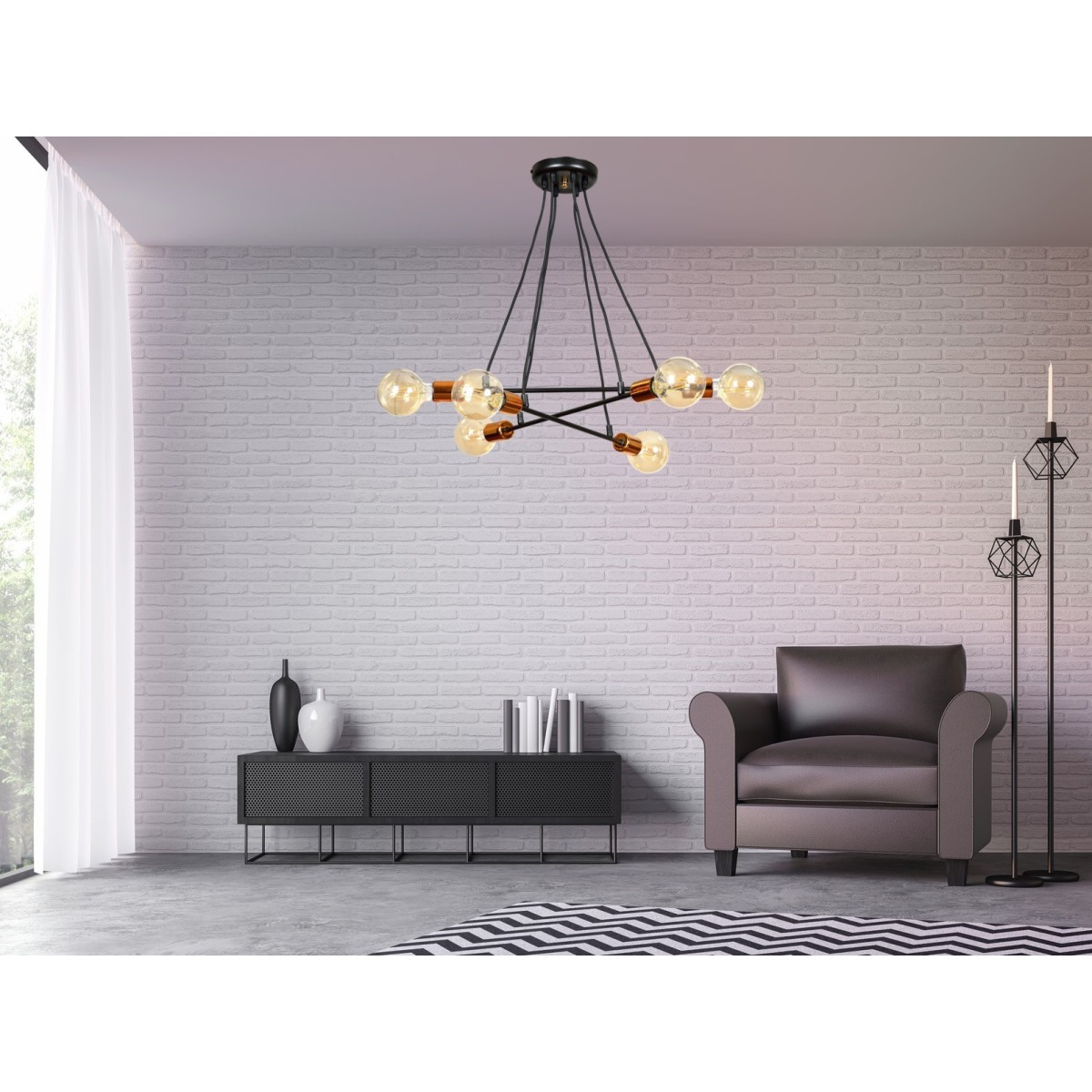 Lampa wisząca Emibig LINK 3 WHITE / GOLD 456/3