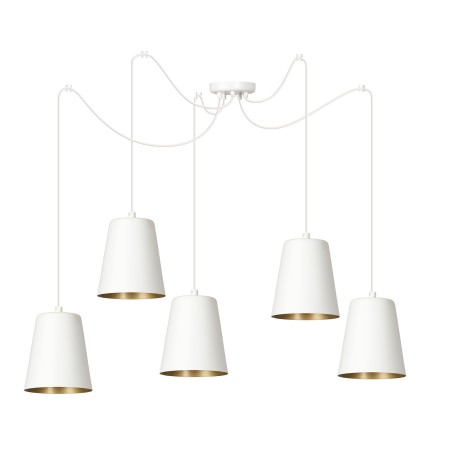 Lampa wisząca Emibig LINK 5 WHITE / GOLD 456/5