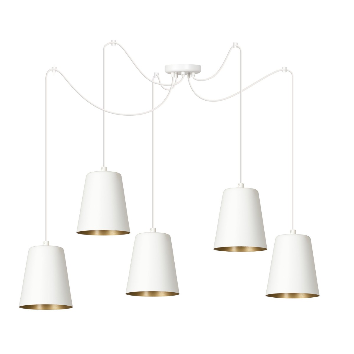 Lampa wisząca Emibig LINK 5 WHITE / GOLD 456/5