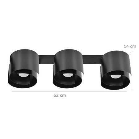 Lampa  przysufitowa Emibig STYLE 3 BLACK 926/3