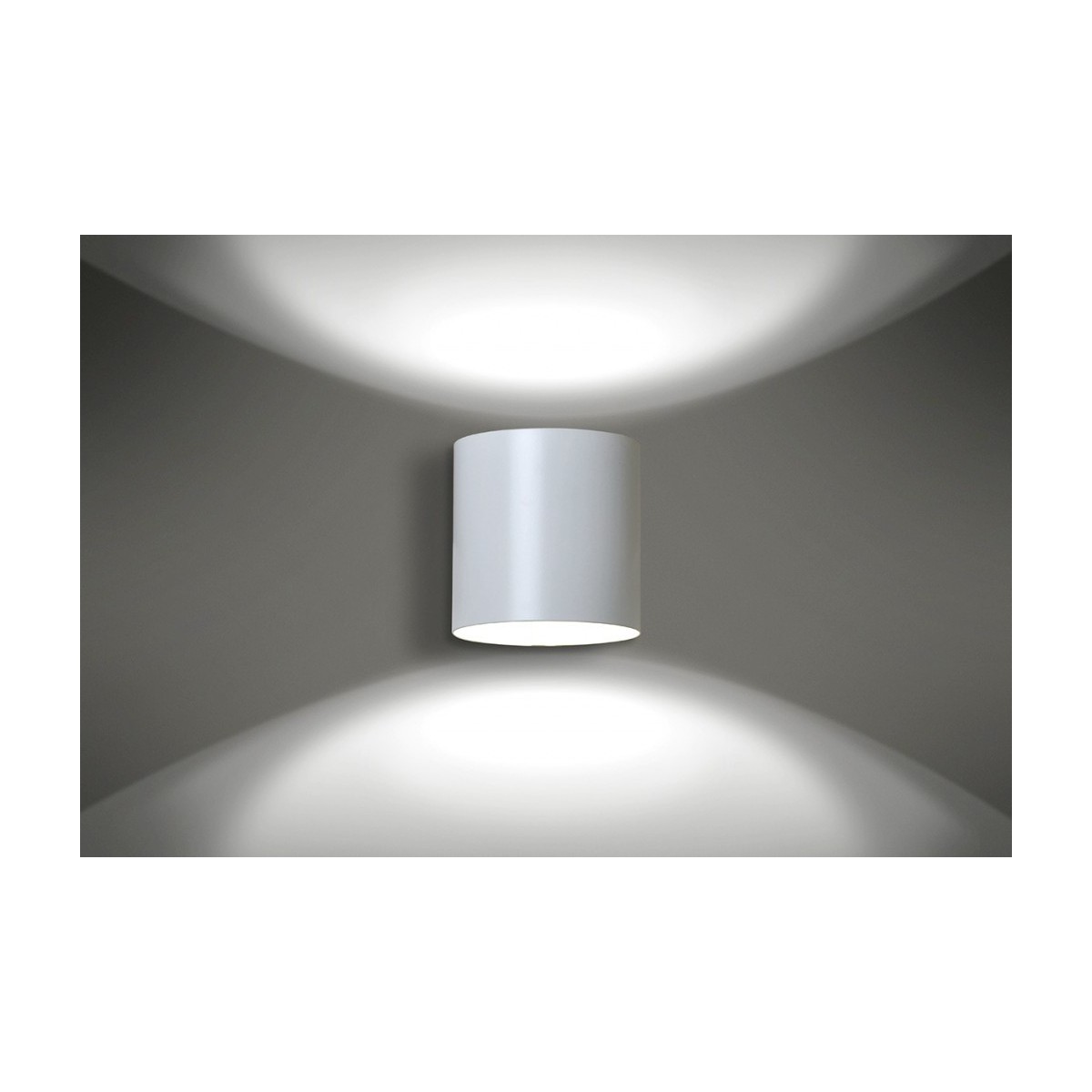 Emibig AXO WHITE 930/1 - biały, okrągły kinkiet ścienny świecący góra - dół