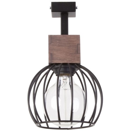 brązowo - czarna, metalowo - drewniana lampa przysufitowa Sigma Milan 31569