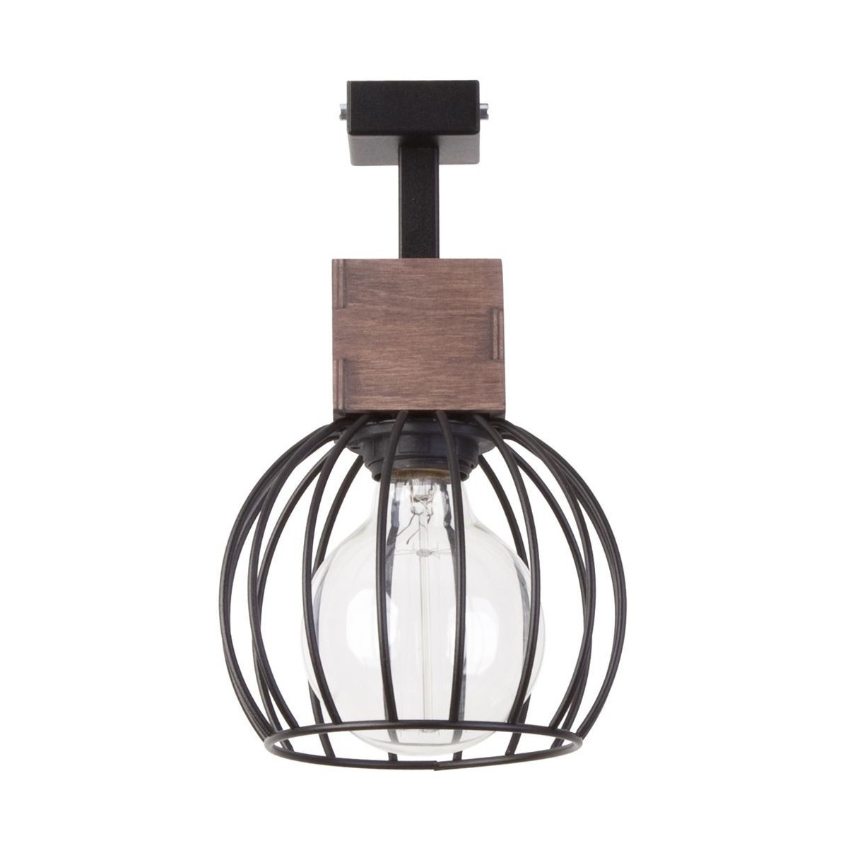 brązowo - czarna, metalowo - drewniana lampa przysufitowa Sigma Milan 31569