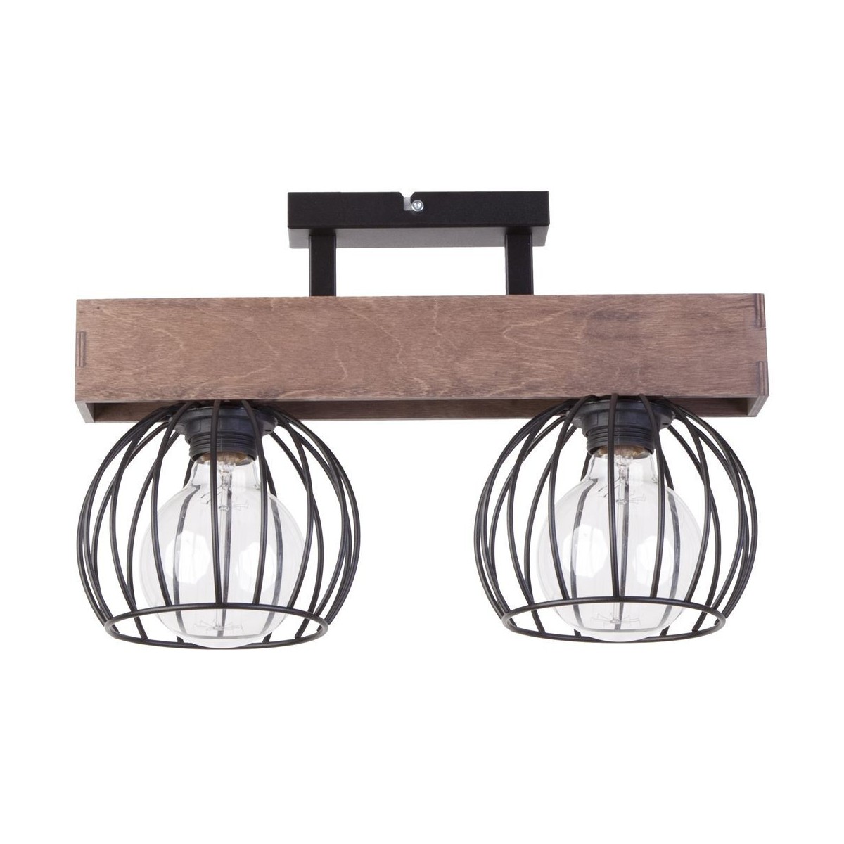 brązowo - czarna, metalowo - drewniana lampa przysufitowa Sigma Milan 31571