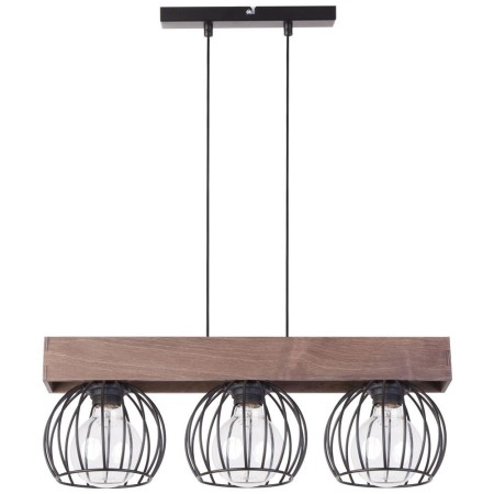 brązowo - czarna, metalowo - drewniana lampa wisząca Sigma Milan 31574