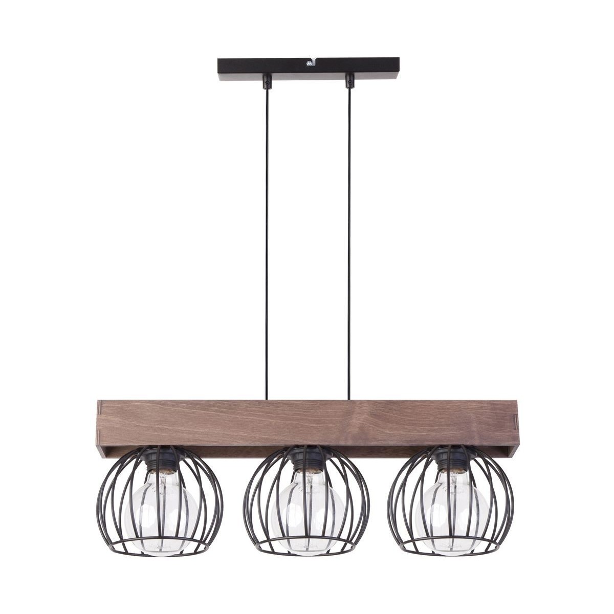 brązowo - czarna, metalowo - drewniana lampa wisząca Sigma Milan 31574