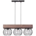brązowo - czarna, metalowo - drewniana lampa wisząca Sigma Milan 31574