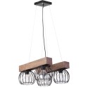 brązowo - czarna, metalowo - drewniana lampa wisząca Sigma Milan 31576