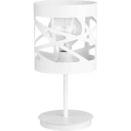 biała, metalowa lampa stołowa Sigma Moduł Frez 50078