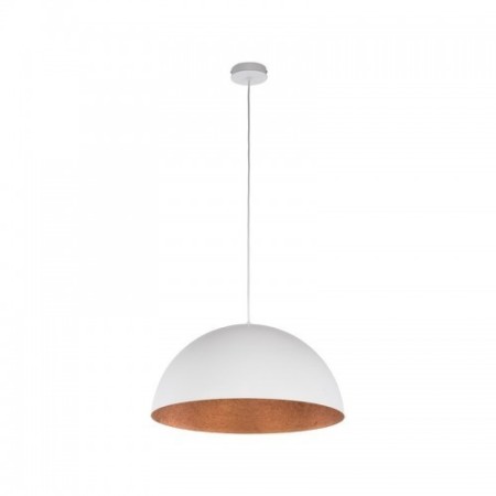 biała, metalowa lampa wisząca Sigma Sfera 30146