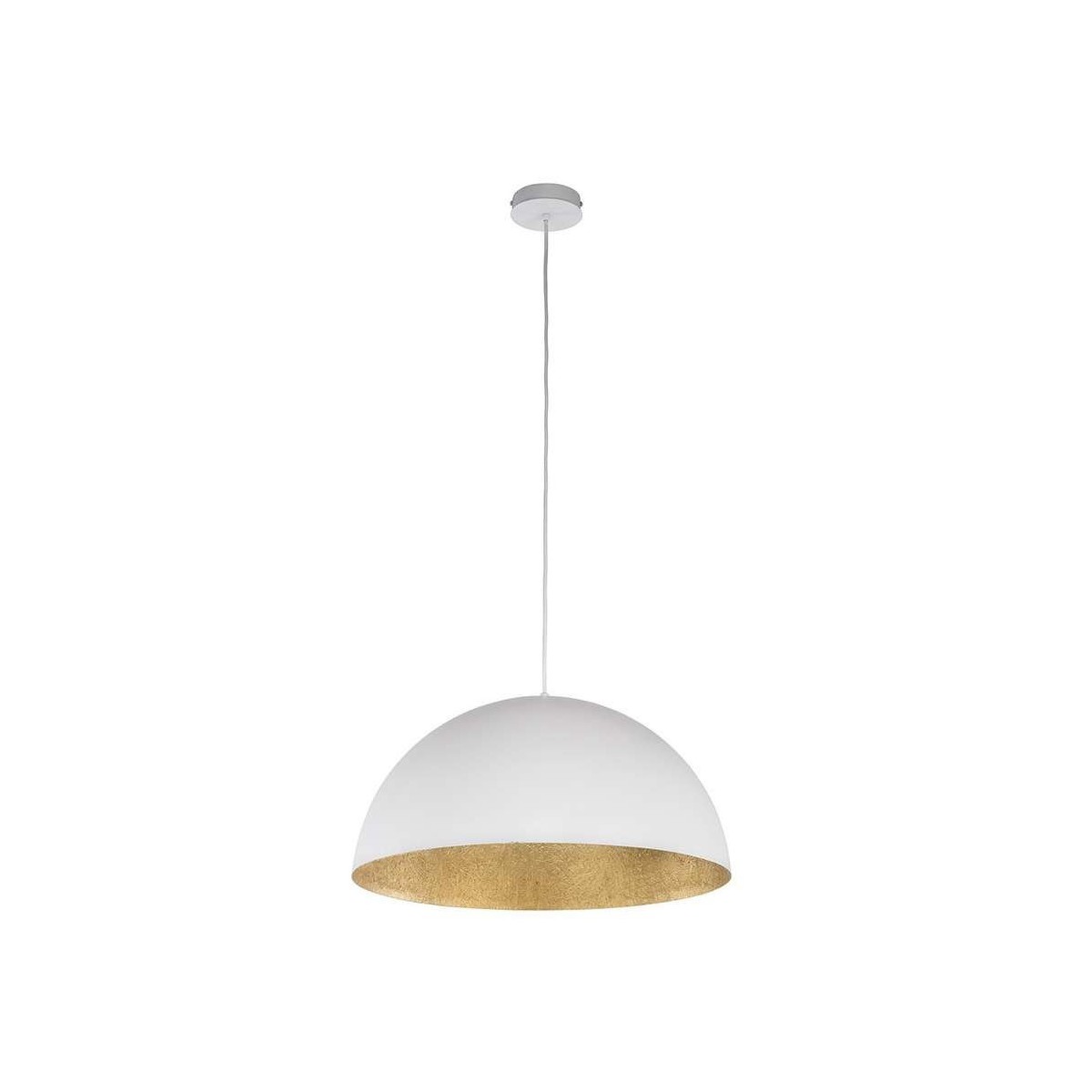 biała, metalowa lampa wisząca Sigma Sfera 30127