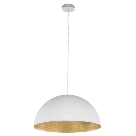 biała, metalowa lampa wisząca Sigma Sfera 30139