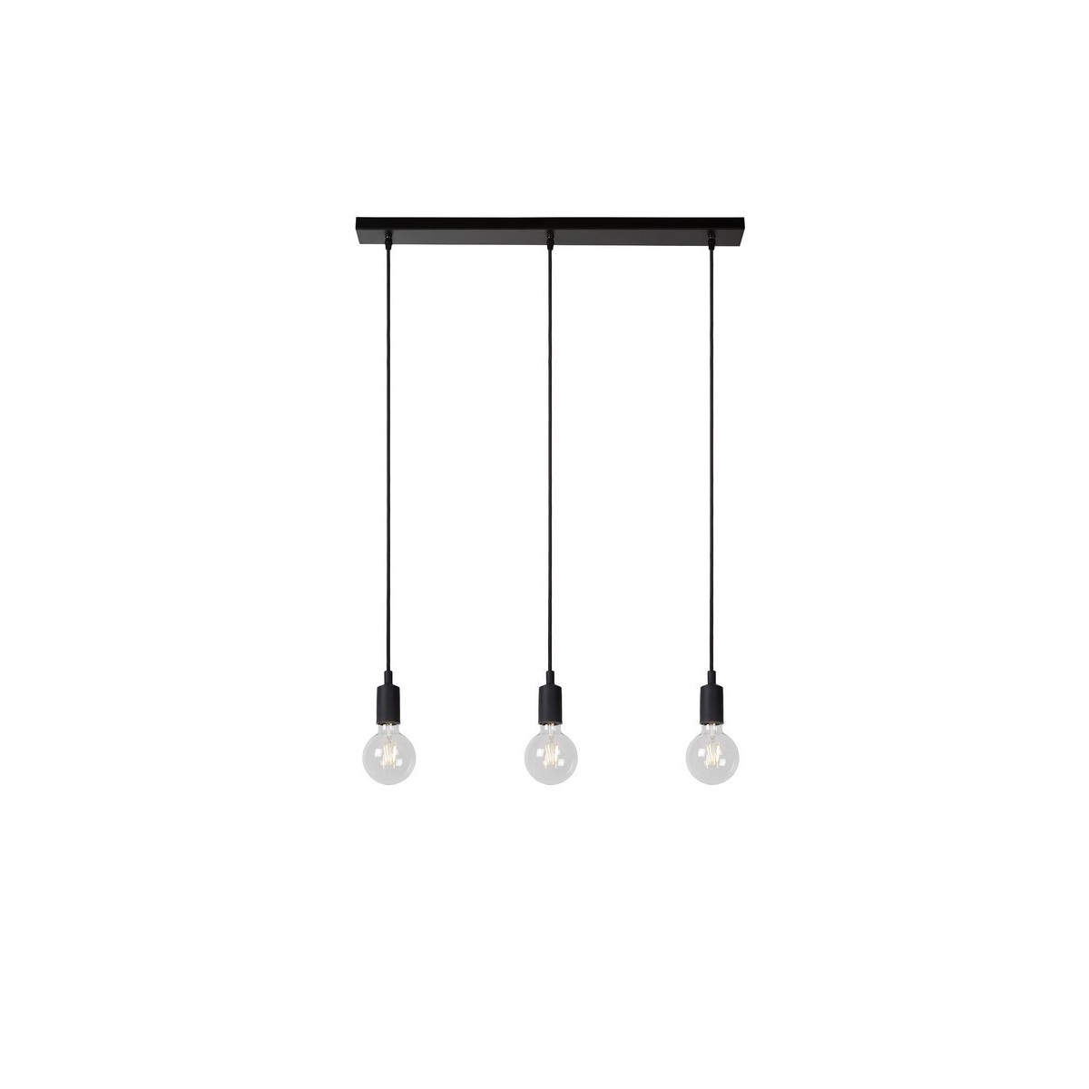 Lucide 08408/03/30 FIX - Lampa wisząca - 3xE27 - Czarna