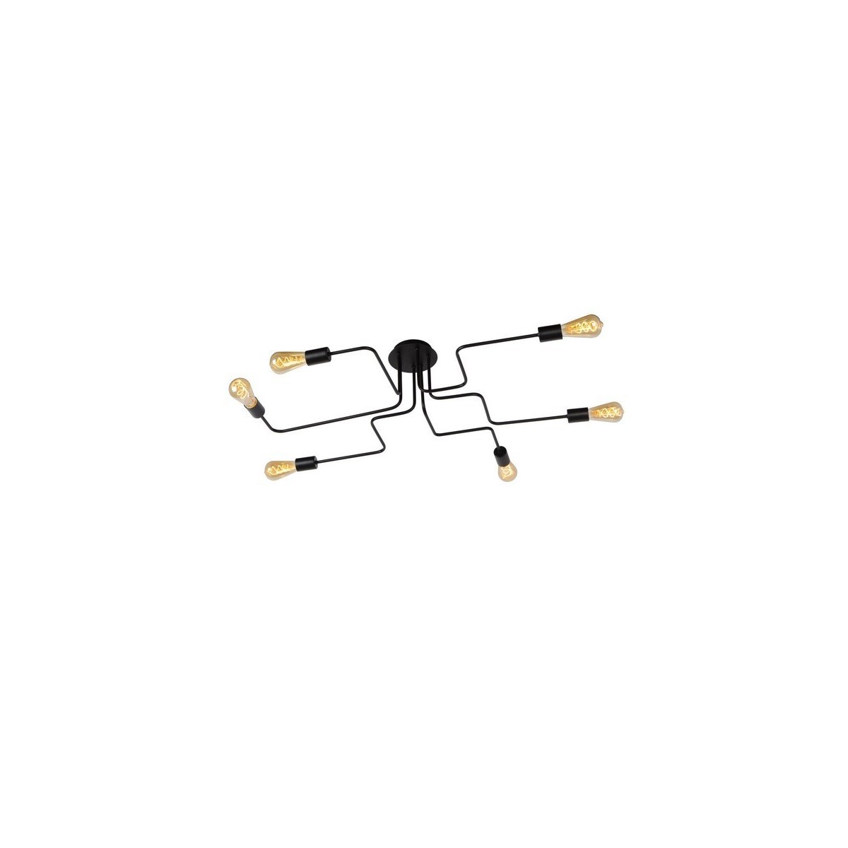 Lucide 21112/06/30 LESTER - Lampa sufitowa wpuszczana - 6xE27 - Czarna
