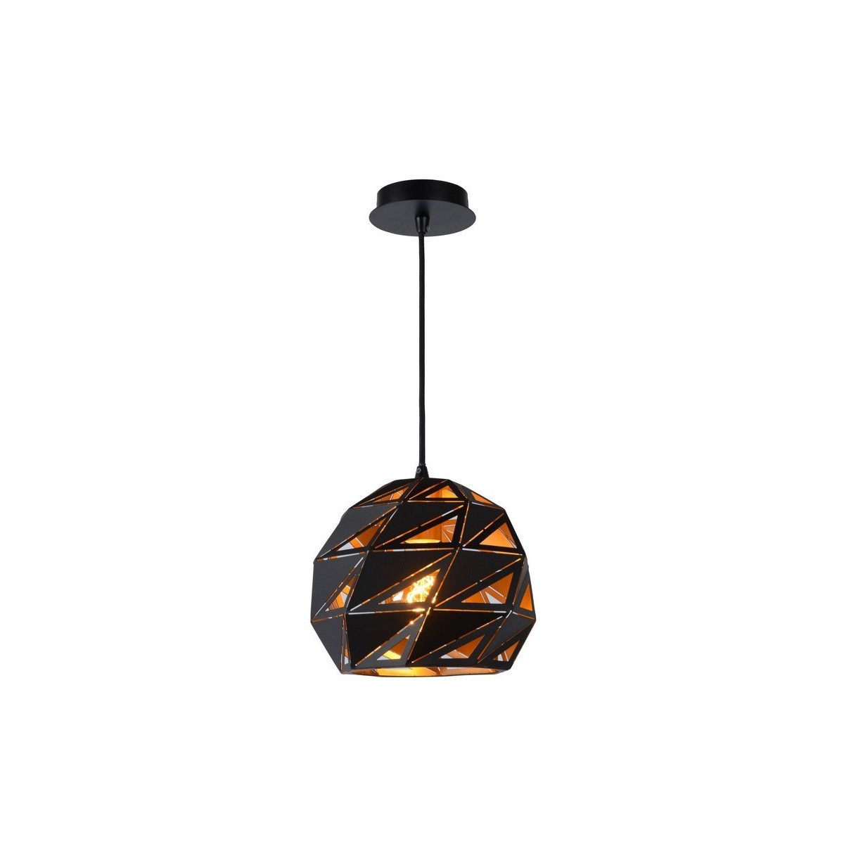 Lucide 21415/25/30 MALUNGA - Lampa wisząca - 25 cm - 1xE27 - Czarna