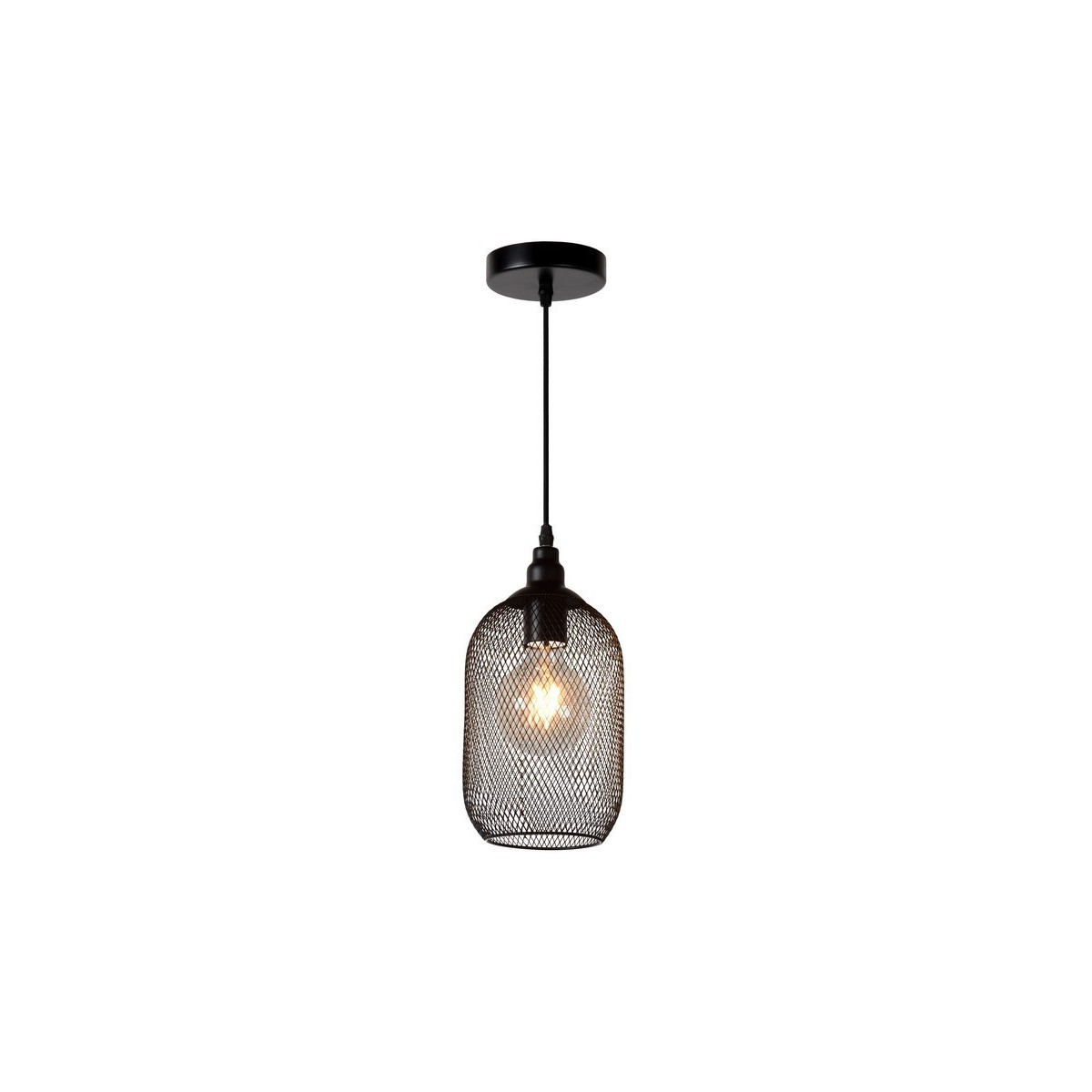Lucide 43404/15/30 MESH - Lampa wisząca - 15 cm - 1xE27 - Czarna