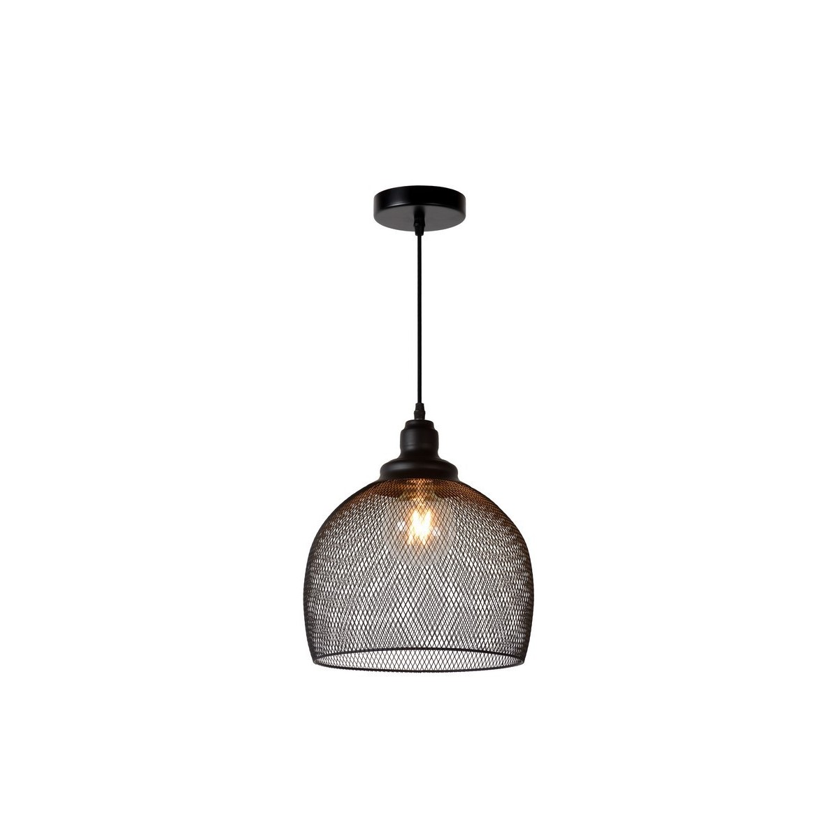 Lucide 43404/28/30 MESH - Lampa wisząca - 28 cm - 1xE27 - Czarny