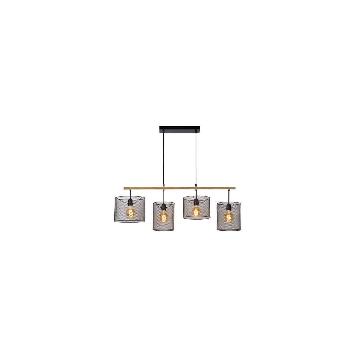 Lucide 45459/04/30 BASKETT - Lampa wisząca - 4xE27 - Czarny