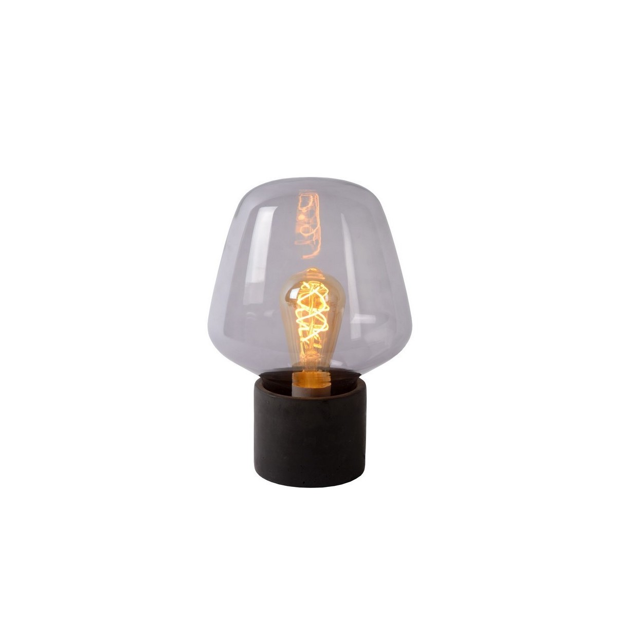 Lucide 45569/01/65 BECKY - Lampa stołowa - 20 cm - 1xE27 - Szary dymny