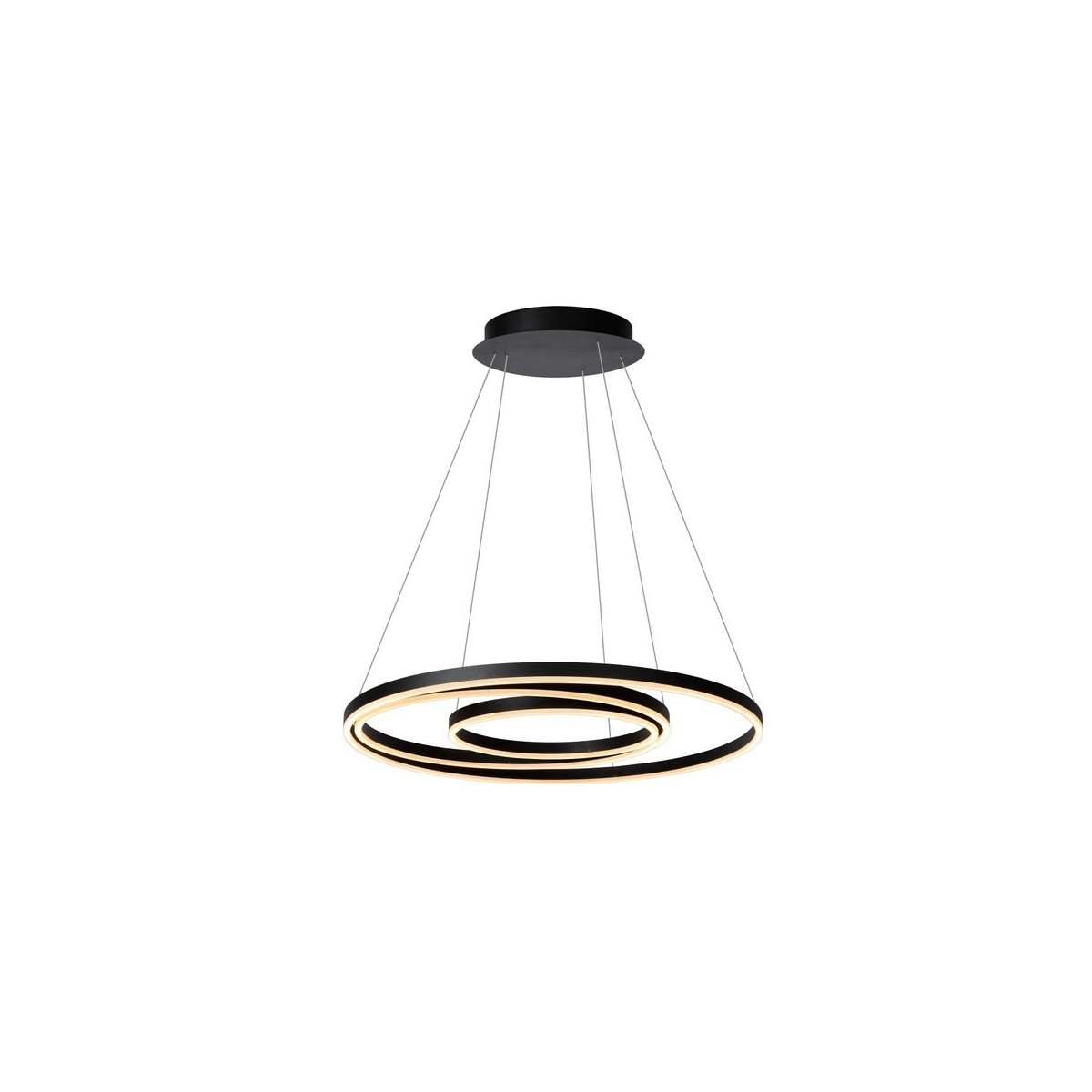 Lucide 46402/99/30 TRINITI - Lampa wisząca - 80 cm - Ściemniacz LED - 3000K - Czarny