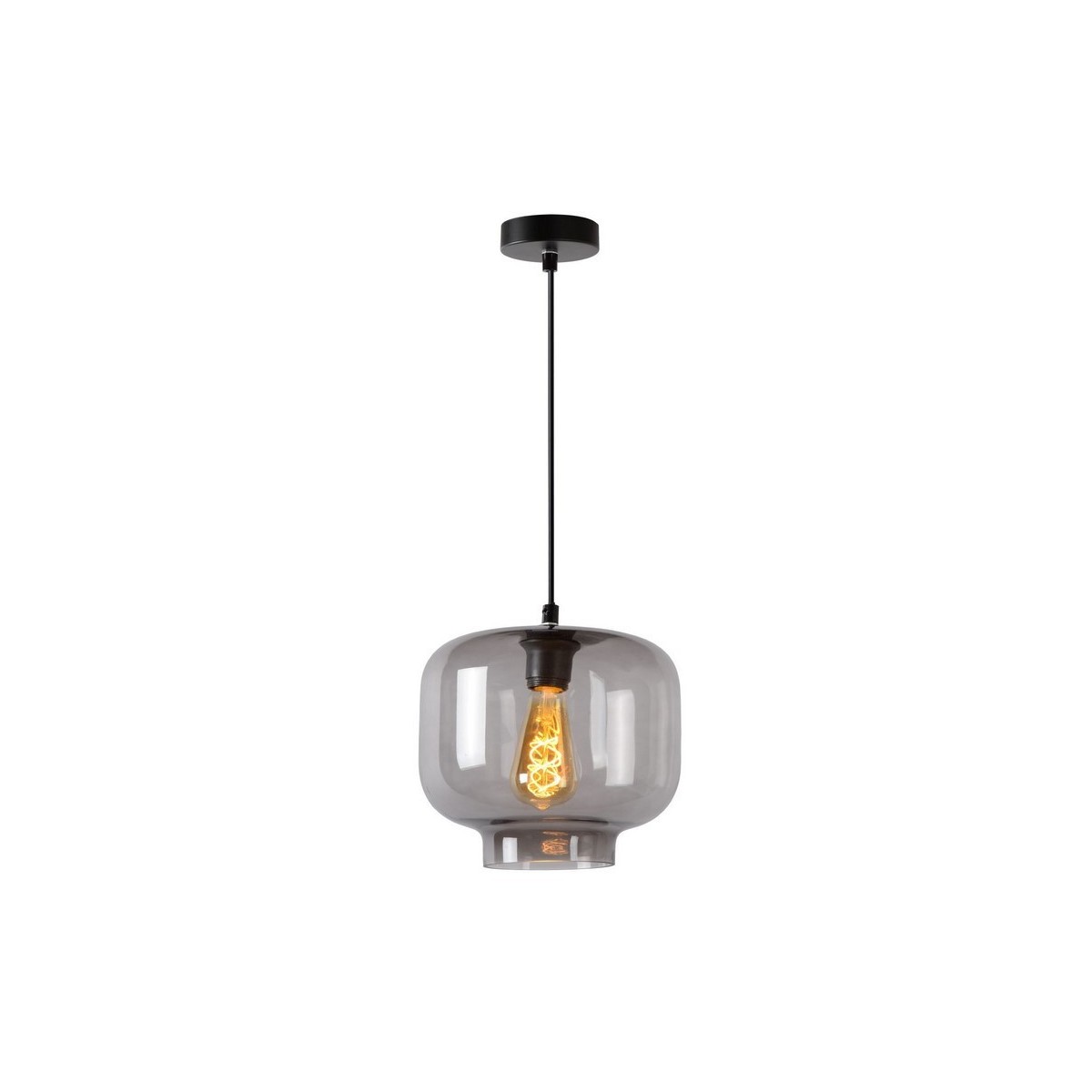 Lucide 46413/01/65 MEDINE - Lampa wisząca - 25 cm - 1xE27 - Szary dymny