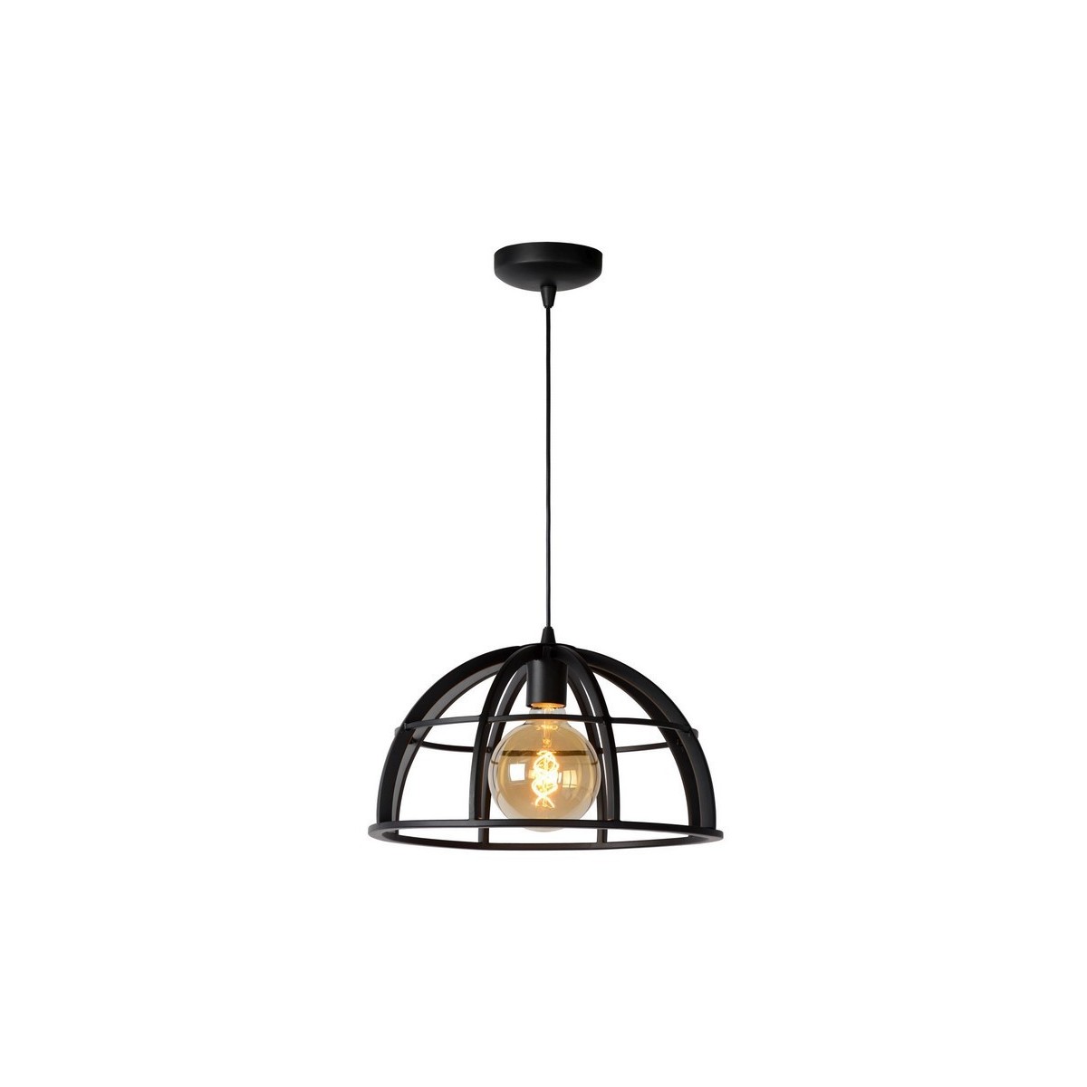 Lucide 76464/01/30 DIKRA - Lampa wisząca - 40 cm - 1xE27 - Czarna