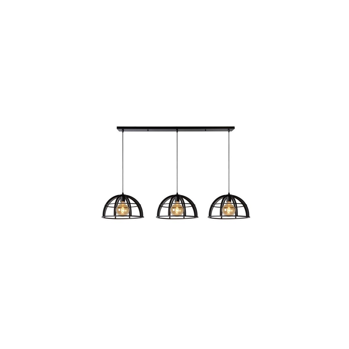 Lucide 76464/03/30 DIKRA - Lampa wisząca - 40 cm - 3xE27 - Czarna