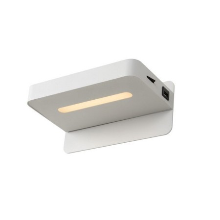 Lucide 77280/05/31 ATKIN - Lampka nocna - Kinkiet - LED - 1x6W 3000K - Z portem ładowania USB - Biały