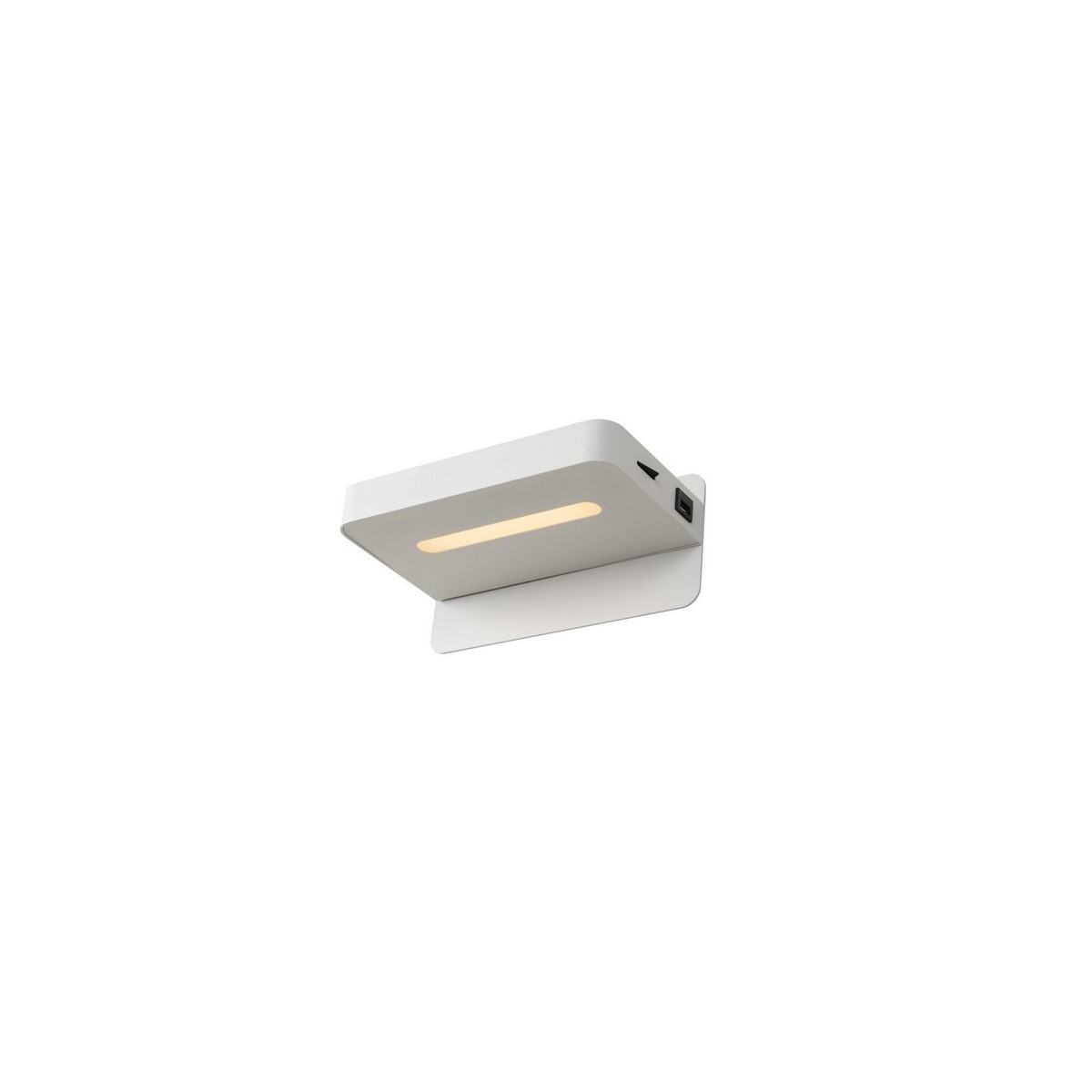 Lucide 77280/05/31 ATKIN - Lampka nocna - Kinkiet - LED - 1x6W 3000K - Z portem ładowania USB - Biały