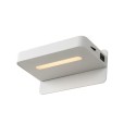 Lucide 77280/05/31 ATKIN - Lampka nocna - Kinkiet - LED - 1x6W 3000K - Z portem ładowania USB - Biały