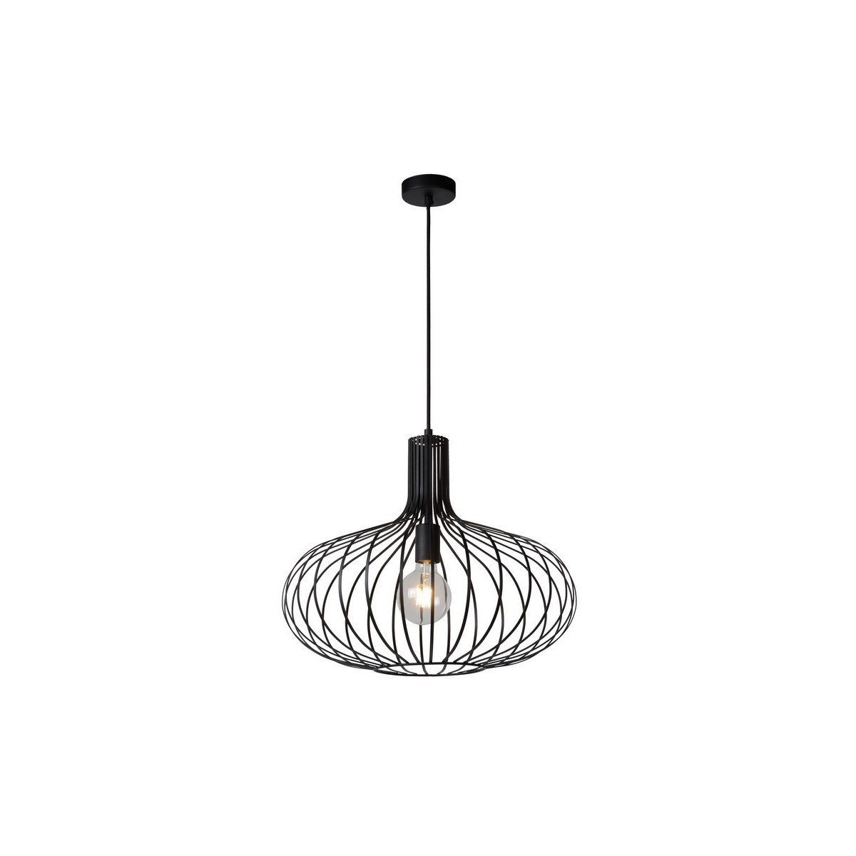 Lucide 78374/50/30 MANUELA - Lampa wisząca - 50 cm - 1xE27 - Czarna