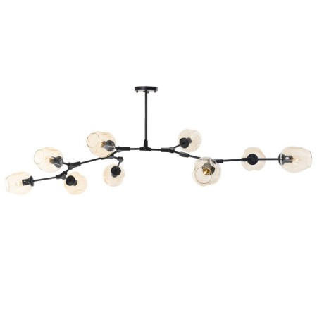 Designerska lampa wisząca STEP MODERN ORCHID 9xE27 - bursztynowe klosze