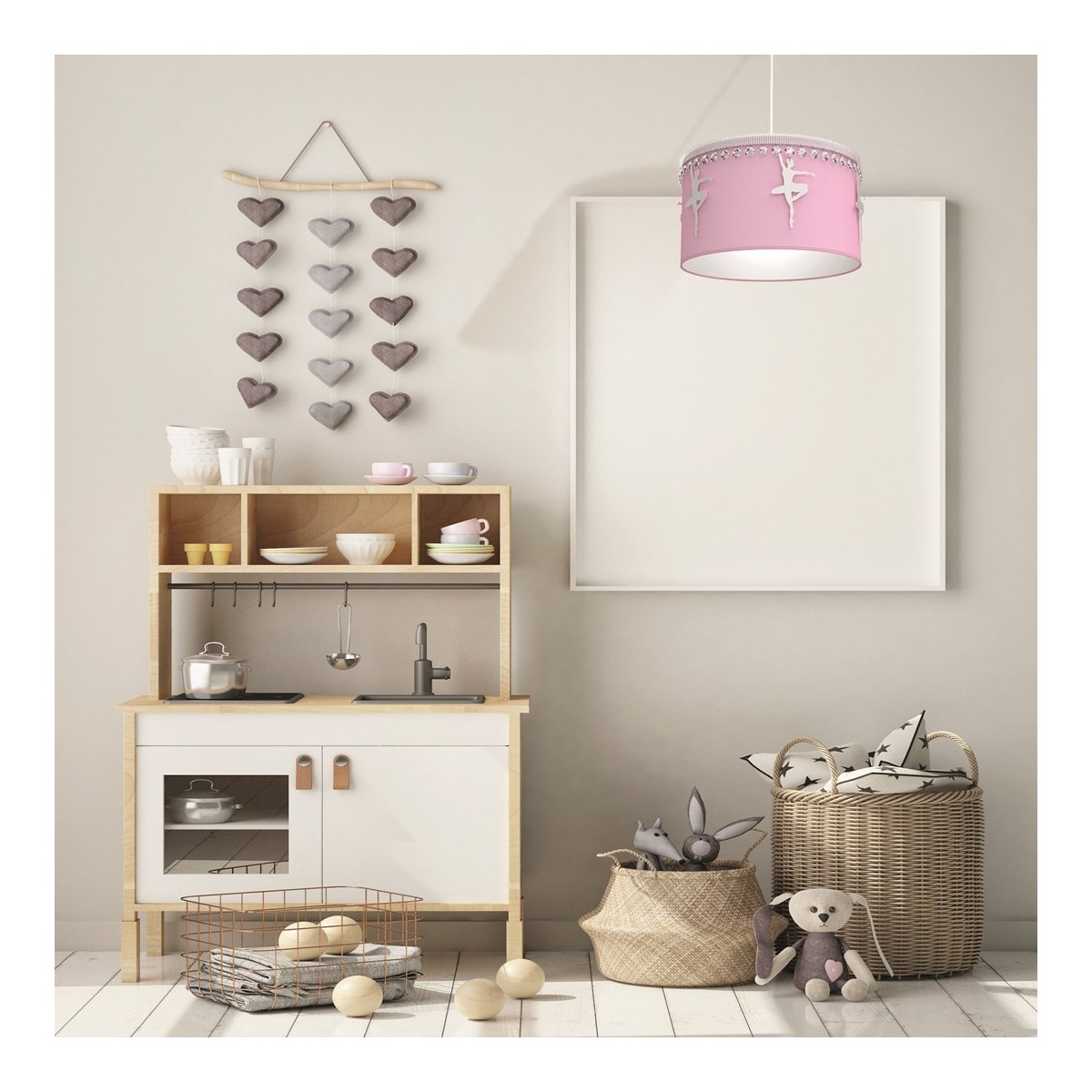 Milagro BALETNICA PINK różowa lampa wisząca z kryształkami