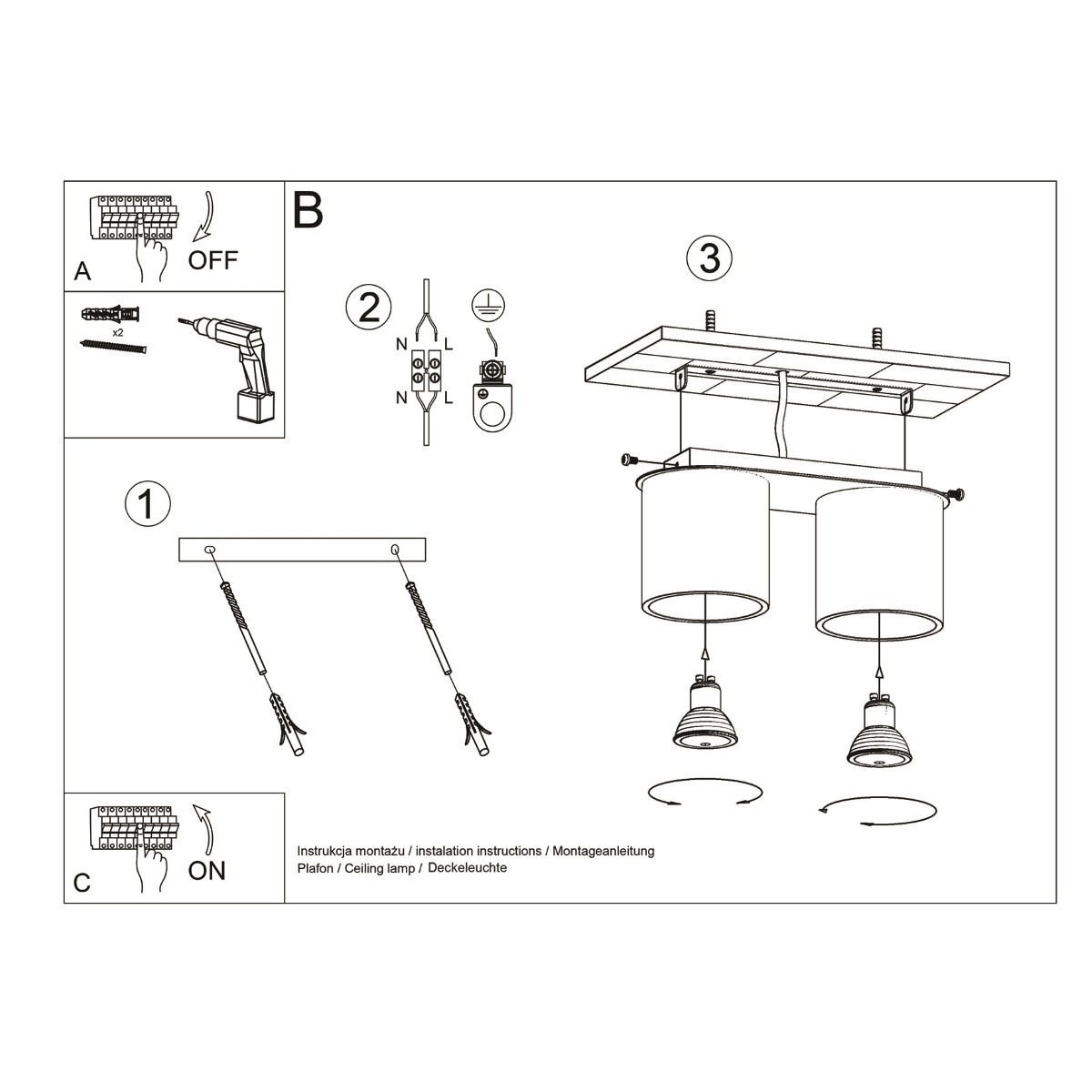 SOLLUX LIGHTING ORBIS 2 - SL.0055 - plafon