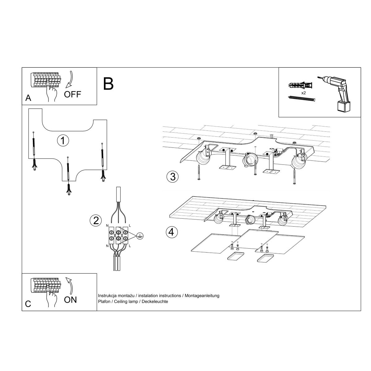 SOLLUX LIGHTING FABIANO - SL.0198 - plafon