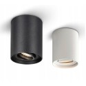 Czarna tuba natynkowa 1 x GU10 - okrągła - ruchome źródło światła